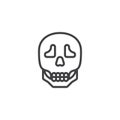 Human skull line icon