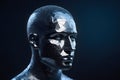 human skull ray blue. Generative AI