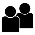 Human sociability two man avatar black color icon icon