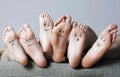 Human soles with painted faces