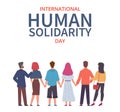 Human solidarity day. Global equality people different cultures, international group men and women holding hands Royalty Free Stock Photo