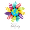 Human Solidarity Day hands of diverse world