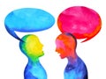 Human speaking listening power of mastermind together Royalty Free Stock Photo