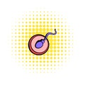 Human sperm cell icon, comics style Royalty Free Stock Photo