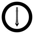 Human spine icon black color in circle or round Royalty Free Stock Photo