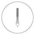 Human spine icon black color in circle or round Royalty Free Stock Photo