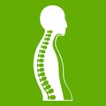 Human spine icon green Royalty Free Stock Photo