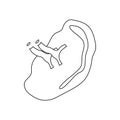 Human spleen icon, outline style