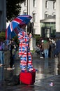 Human statue in London