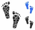 Human steps Mosaic Icon of Round Dots