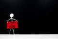 Human stick figure holding I Need Work placard. Unemployment crisis and job loss concept.