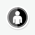 Human sticker icon in black Circle. Man profile Icon. User sign Royalty Free Stock Photo