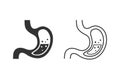 Human stomach anatomy line icon set vector illustration isolated on white background Royalty Free Stock Photo
