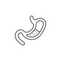 Human stomach and gastrointestinal system icon, color, line, outline vector sign, linear style pictogram isolated on white. Symbol Royalty Free Stock Photo