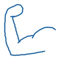 Human Strong Muscle doodle icon hand drawn illustration
