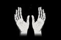 Vintage human fingers art design symbol magic sign palm black hand illustration Royalty Free Stock Photo
