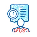 human talk about task time scheduling icon doodle illustration