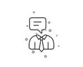 Human talking line icon. Conversation sign. Vector