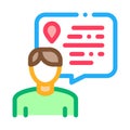 Human Talking About Location Icon Thin Line Vector