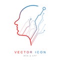 Human Tech icon, Brain Tech Mind Data Logo Design, Innovation technology symbol. Vector Illustration Royalty Free Stock Photo