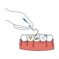 Human teeth with dentist hand and drill Royalty Free Stock Photo