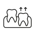 Human Teeth Growth Line Icon. Baby Teeth Eruption Linear Pictogram. Primary Milk Teething Process. Dentistry Outline