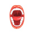 Human teeth, open mouth vector Illustration on a white background