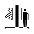 human teleportation glyph icon vector illustration