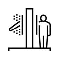 human teleportation line icon vector illustration