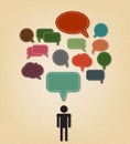 human and text balloon Vector speech bubble icons