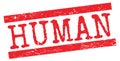 HUMAN text on red lines stamp sign