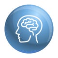 Human think brain icon, outline style Royalty Free Stock Photo