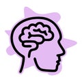 Human think brain icon. Outline human think brain vector icon for web design Royalty Free Stock Photo