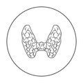 Human thyroid icon in outline style isolated on white background. Human organs symbol stock vector illustration.