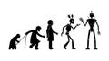 Human to Robot Evolution, Progression of Technology, vector design Generative AI Royalty Free Stock Photo