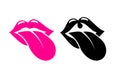 Human tongue and mouth vector icon