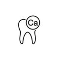 Human tooth and calcium vitamin icon. Royalty Free Stock Photo