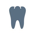 Human tooth colored icon. Healthy internal organ symbol Royalty Free Stock Photo
