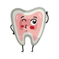 Human tooth cute cartoon character Royalty Free Stock Photo