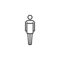 Human with towel wrapped around body outline icon. Signs and symbols can be used for web, logo, mobile app, UI, UX