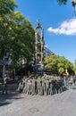 Human tower sculpture Rambla street, Tarragona Costa Dorada Catalonia Spain