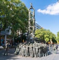 Human tower statue Rambla street, Tarragona Costa Dorada Catalonia Spain