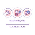 Human trafficking victim concept icon