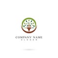 Human tree people logo template with circle, family logo icon design template Royalty Free Stock Photo