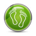 Human two footprints icon elegant green round button vector illustration Royalty Free Stock Photo