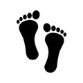 Human two footprints icon flat vector illustration design