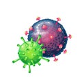 Human virus, bacteria germs microorganism virus cell,