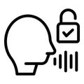 Human voice command for smart assistant icon outline vector