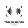 Human voice recognition or scan concept editable stroke outline icon isolated on white background flat vector illustration. Pixel