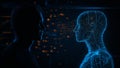 Human vs. AI: Digital Connection Royalty Free Stock Photo